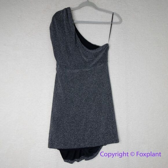 New!  Free People Malia‎ dress One Shoulder Metallic Mini Cocktail Women size XL - Picture 8 of 13